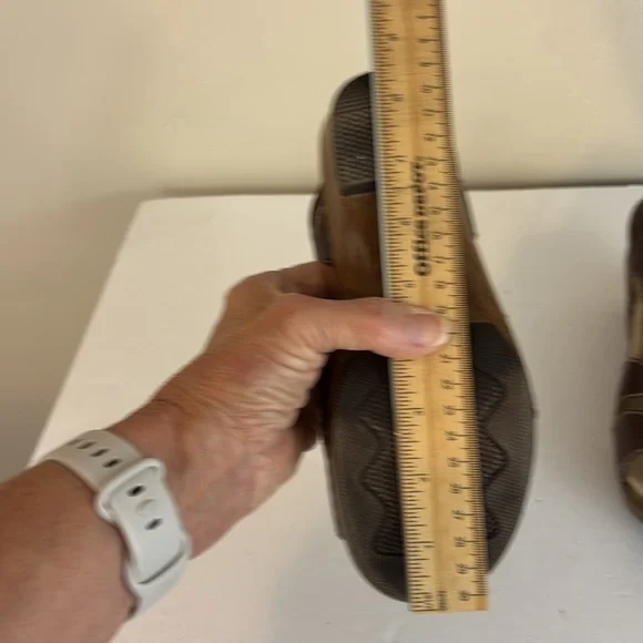 Dansko Sigrid Brown Leather Wedge Sandals Back Strap Size 36 - Picture 13 of 16